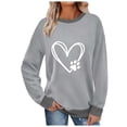 thumbnail image 2 of Craaazy Women's Fashionable Crewneck Top Casual Letter Printed Loose Long Sleeved Shirt Gifts, 2 of 6