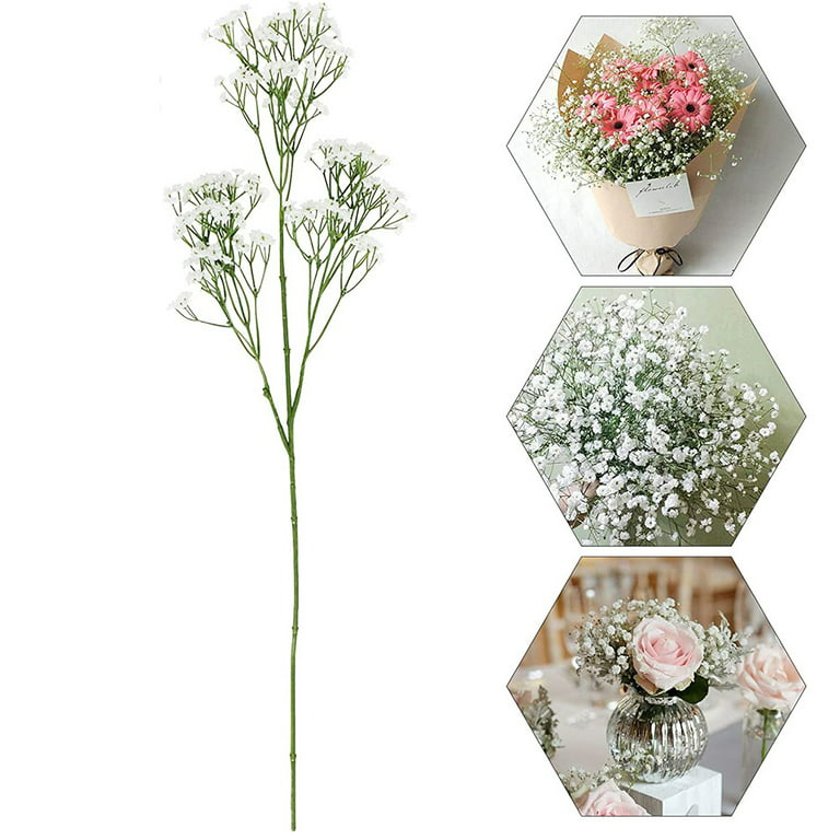 Dried Flowers Baby's Breath Bouquet - 3000+ Pure White Dried Babys Breath  Bulk, 17'' Real Gypsophila 2 Bundles, Natural Dry Flowers for DIY Vase