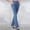 Dark Blue*, variant on Women's Pants Solid Color Button Down Knit Flared Trousers High Waist Slim Fit Bootcut Slacks Stretchy Soft Comfortable Daily Wear Playful Vacation Trousers