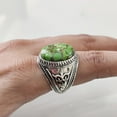 thumbnail image 3 of Green Copper Turquoise Mans Ring, Natural Green Copper Turquoise, Silver Jewelry, 925 Silver Ring, Birthday Gift, Heavy Mens Ring, Arabic Design, Ottoman Style Ring, Christmas, Turkey Mens Signet Ring, 3 of 4