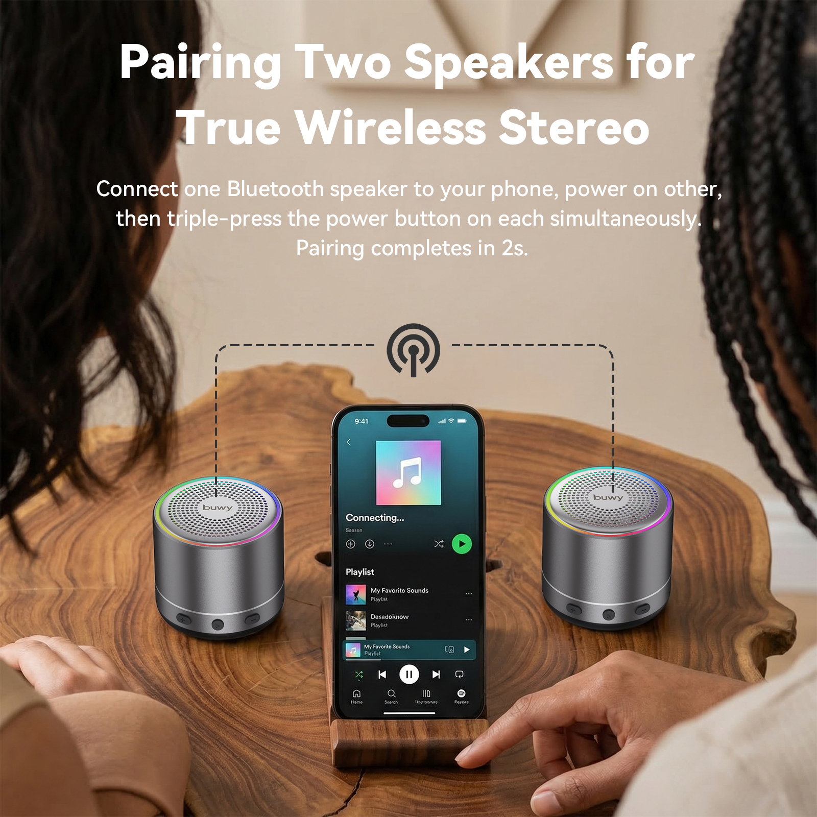 Cillso Mini Portable Bluetooth Speaker with RGB Lights, IP68 photo 7