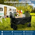 thumbnail image 7 of Goobetter Collapsible Beach Wagon Cart with Big Wheels 550lbs Weight Capacity, 300L Heavy Duty Folding Utility Wagon for Sports Groceries Fishing Camping Sand with Cargo Net, 7 of 7
