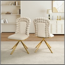 Dining Chairs Set of 2,Velvet Accent Chairs for Living Room, Vanity Chair with Gold Metal Legs, Upholstered Dining Chairs,360° swivel for bedroom,Living Room, Dining Room