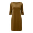 thumbnail image 4 of Karight Women's Velvet Dress Trendy Formal Long Sleeve Loose Casual Swing Mixi Dresses Plus Size for Daily Wear with Pockets, 4 of 9