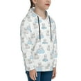 thumbnail image 3 of Fotbe Playful Polar Bear Pals Pattern Youth Pullover Hooded Sweatshirt, Boys Hoodie, Kangaroo Pocket Hoodie for Kids Girls -Small, 3 of 6