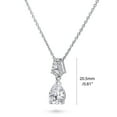 thumbnail image 5 of BERRICLE Sterling Silver Vintage Inspired Art Deco Wedding Cubic Zirconia CZ Necklace and Earrings Set for Women, Rhodium Plated, 5 of 7