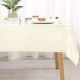 thumbnail image 5 of DWCN Faux Linen Rectangle Tablecloth - Wrinkle and Stain Resistant Washable Table Cloth for Kitchen Dining Room Holiday Table Cover for Dinner, Champagne, 60 x 102 Inch, 5 of 5