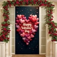 thumbnail image 3 of Red Heart Design Valentine's Day Banner Pink Ribbon Love Display Wooden Texture Glitter Accents Heart Backdrop for Valentine's Day Party Romantic Date Indoor Decoration, 3 of 9