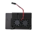 thumbnail image 3 of fankhu For Raspberry Pi 3 Model B B+ Aluminum Case Shell with Dual Cooling Fan, 3 of 9