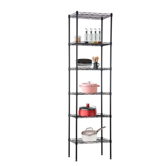 Estantería de garaje BestOffice, 6 niveles, 43 x 30 x 163 cm, metal negro
