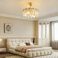 thumbnail image 5 of 20"Indoor Crystal Fandelier Ceiling Fan with Light Chandelier Fan Glass Semi Flush Mount Remote Control 6 Speeds for Girl's Bedroom Living Room Kitchen Island, 5 of 14