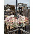 thumbnail image 2 of Outdoor Tablecloth with Umbrella Hole for Patio/Picnic/Party/Camping, Spring Floral Waterproof Table Cloth Round Cover Washable, Watercolor Lavender Daisy Butterflies Beige (Dia 60"), 2 of 8