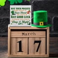 thumbnail image 4 of Zomyto 7"x7" St. Patricks Day Decor May Your Pockets Be Heavy and Your Heart Be Light Wood Sign Home Desk Tabletop Shelf Decor, St Patricks Day Decorations, 4 of 5