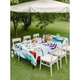 thumbnail image 3 of Spring Leaves Outdoor Tablecloth - 60x120 Inch Rectangle Dining Table Cover, Watercolor Leaf Botanical Nature Light Blue Waterproof Outdoor Table Cloth with Umbrella Hole & Zipper for Picnic/Patio, 3 of 7