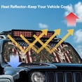 thumbnail image 4 of Yuyamidu Camo Deer Windshield Sun Shade for 2018-2025 Jeep Wrangler JL JLU & 2020-2025 Jeep Gladiator Foldable Front Sunshade, Blocks UV Rays and Heat, Keep Interior Cool, Patriotic American Flag, 4 of 7