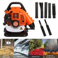 thumbnail image 2 of Kacaiy Backpack Leaf Blower Gas Powered 52CC, Cordless Leaf Blower 550CFM Powerful, with Adjustable Handle & Extended Tube for Lawn Care Yard Snow Leaves, Orange, 2 of 7
