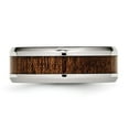 thumbnail image 3 of Auriga Stainless Steel Polished with Brown Koa Wood Inlay Enameled 8 mm Band for Women Size 11.5, 3 of 6