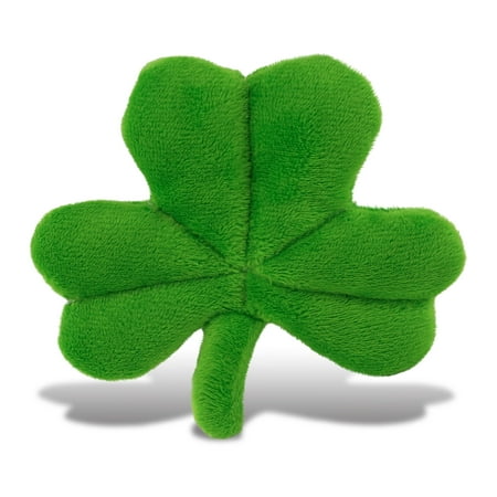 DolliBu Green Shamrock Plush - Cute Good Luck Charm Decorative Ornament for Teddy Bear Stuffed Animal Party Decorations and Crafts Four Leaf Clover Plush Toy for Saint Patricks Day Decor - 4 Inches