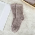 thumbnail image 2 of IDALL Fuzzy Fluffy Warm Cozy Slipper Socks for Men - Soft Comfy Fleece Sleep Socks Coffee One Size, 2 of 3