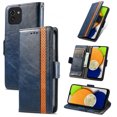 thumbnail image 1 of Case for Samsung Galaxy A03S Cover Leather Wallet Folio Case Book Design Flip Magnetic Closure - Blue, 1 of 5
