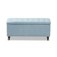 thumbnail image 4 of Baxton Studio Kaylee Modern Classic Light Blue Fabric Upholstered Button-Tufting Storage Ottoman Bench, 4 of 10