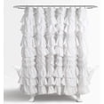 thumbnail image 5 of Kemmy Ruffled Bathroom Shower Curtain, Single, 72" 72" L, White Bathroom Curtain Fabric Bathroom Shower Curtains ideal for Bathroom Coquette Decor, 5 of 7