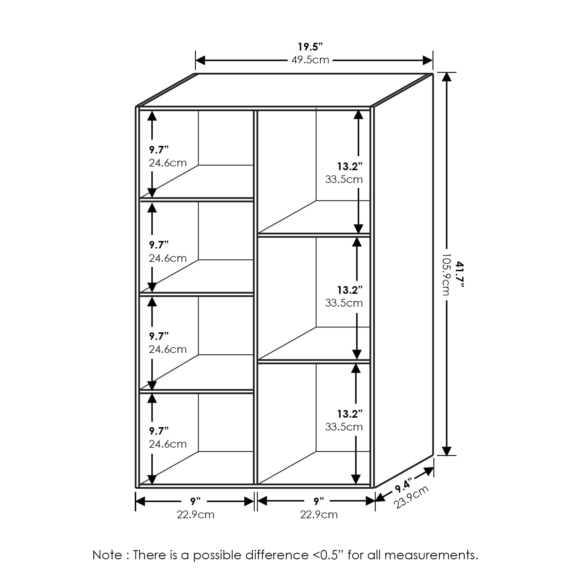 Furinno LUDER 7-Cube Bookshelf in Bookcase in Sage Green