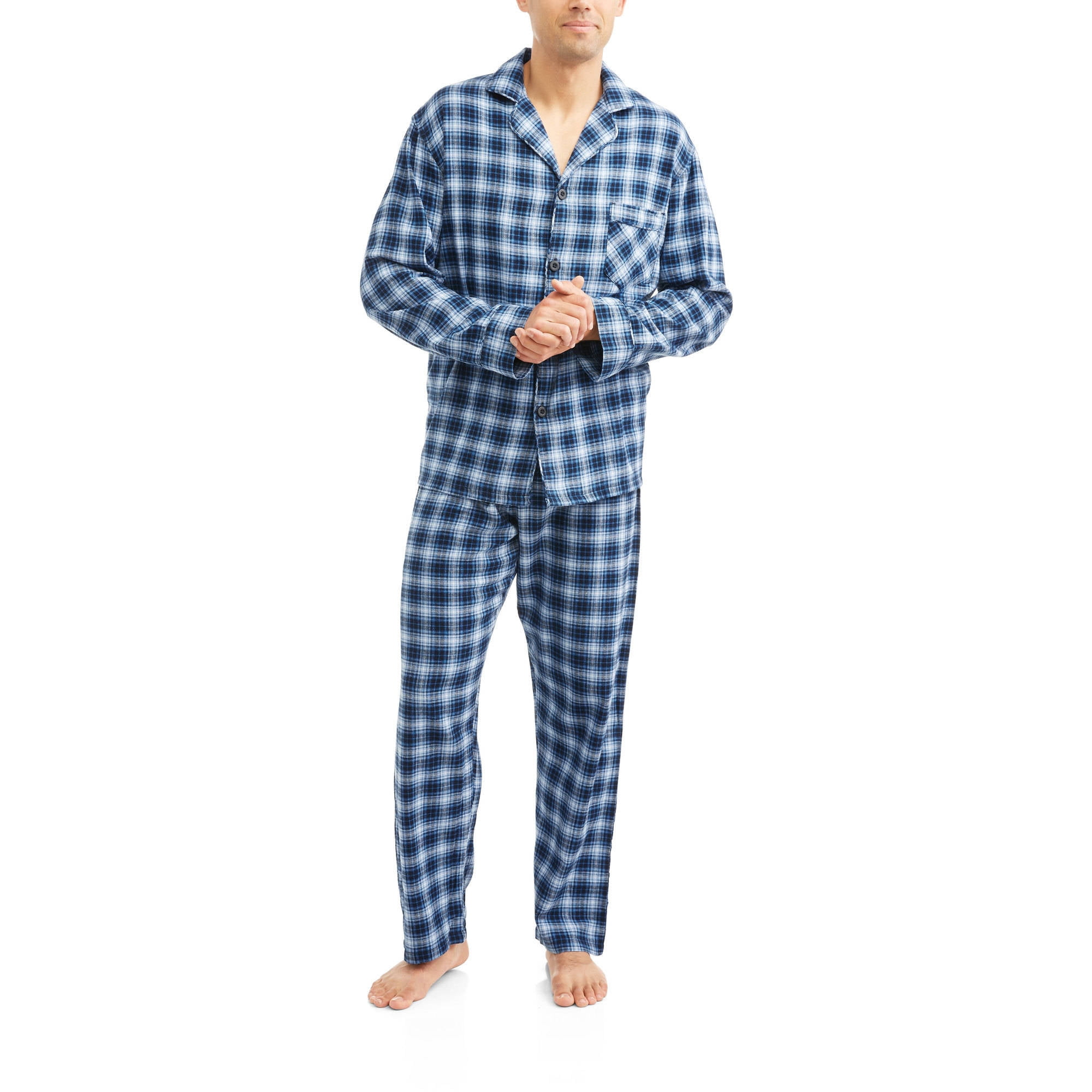 Hanes Mens 2 PC Cotton Poly Sleep Pajama Set S M L XL 2X varied color stripe 