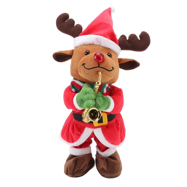 Muñeca de peluche que canta eléctrica de Navidad, música eléctrica, juguete de Navidad, muñeca de baile y canto musical de Navidad, juguete eléctrico para niños, el mejor de su clase Jadeshay A