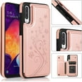 thumbnail image 2 of Phone Case for Samsung Galaxy A50 with Tempered Glass Screen Protector and Card Holder Wallet Cover Stand Flip Leather Cell Accessories Glaxay A 50 Gaxaly S50 50A SM A505G Cases Women Rose Gold, 2 of 14