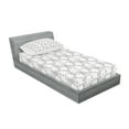 thumbnail image 2 of Ambesonne Floral Fitted Sheet & Pillow Sham Set, Romantic Overlapping Flowers, Twin, White Grey and Pale Grey, 2 of 2