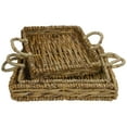 thumbnail image 3 of Northlight Set of 3 Square Natural Woven Water Hyacinth Serving Trays with Handles 16", 3 of 8