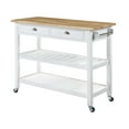 thumbnail image 4 of Convenience Concepts American Heritage 3 Tier Butcher Block Kitchen Cart with Drawers, White/Butcher Block, 4 of 10