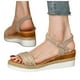 thumbnail image 3 of Bmisegm Ladies Summer Retro Weave Colour Block Large Size Buckle Slope Heel Beach Sandals Womens Sandals Summer Beige 8.5, 3 of 9