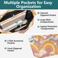 thumbnail image 3 of FORMRS Tote Bag for Women Quilted Large Capacity Travel Work Carry On Shoulder Handbag, Purple Retro Rainbow, 3 of 7