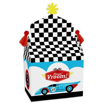 Race Car Favor Boxes Let’s Go Racing - Racecar - Treat Box Party Favors - Race Car Birthday Party or Baby Shower Goodie Gable Boxes - Set of 12 ()
