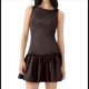 thumbnail image 3 of Vestido Mini Plisado Sin Mangas para Mujer, Corte A, Color Liso, Cuello Redondo, Cintura Ceñida, Lazo y Cremallera en la Espalda Marrón XS, 3 of 9