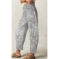 thumbnail image 5 of sicmoss Women's Grey Cotton Printed Mid Rise Baggy Barrel Jeans Wide Leg Y2K Patchwork with Pockets, 5 of 7