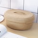 thumbnail image 5 of Cesta de almacenamiento tejida multifuncional Cesta de cuerda de algodón Cesta de almacenamiento tejida rústica con tapa, 5 of 6