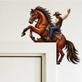 thumbnail image 4 of Wooden Horse Door Topper,Rustic Lying Craft Wall Art Decor | Hanging Brown Door Frame Farmhouse Ornament,Unique Gift for Horse Lovers Cute Shelf Topper Home Decoration, 4 of 7