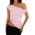 thumbnail image 1 of Remera PRETTYGARDEN Verano 2025 Top Asimétrico Fruncido XL, 1 of 8