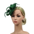 thumbnail image 3 of GTEYOIJN Handmade Women Hair Clip Wedding Casual Fascinator Headpieces Green Headscarf for Women, 3 of 4