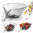thumbnail image 2 of Sentmoon Kitchen Sink Accessories Sponge Holders Basket with Spout Accessories Gadgets for Washing Vegetables Multi Functional Wash Colander with Spout and Removable FilterKitchen, 2 of 9