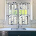 thumbnail image 3 of Wildflower Farmhouse Curtains 24 Inch Short - 3 Panel Rustic Bohemian Set with Vintage Floral Print, Rod Pocket Kitchen, 3 of 6