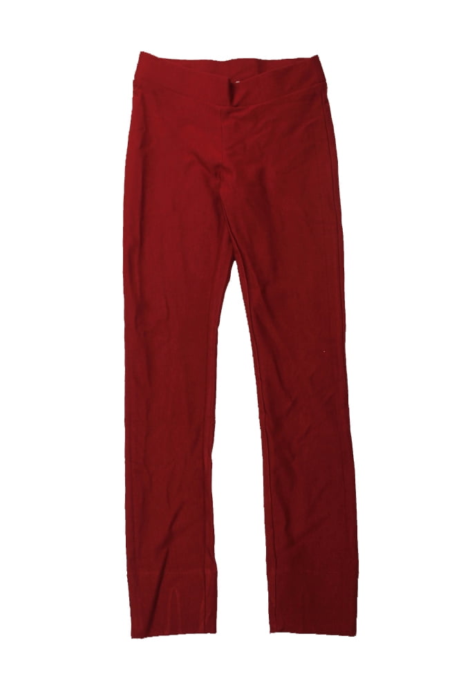 Eci Red Pull-On Straight-Leg Pants S 