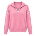 thumbnail image 5 of Gytharion Women's Half Zip Pullover Sweaters Plus Size Soild Color Lapel Long Sleeve Knit Sweaters Business Work Casual Blouses, 5 of 8