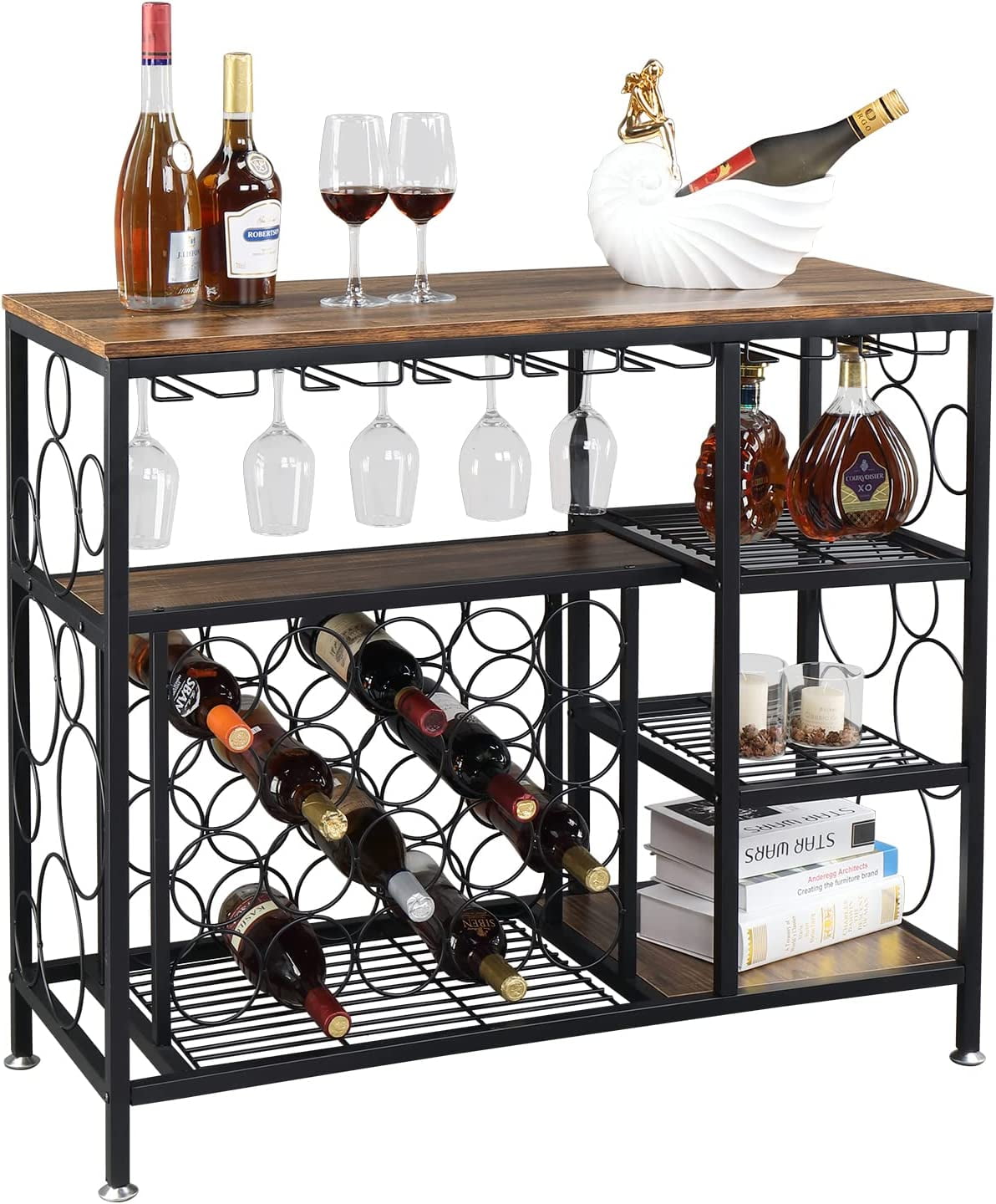 FIAMER Wine Rack Stand-alone Drying Rack Metal Drying Rack Wine Glass Rack  Kitchen Bar Decoration Multi-function Display Rack Storage Rack table top