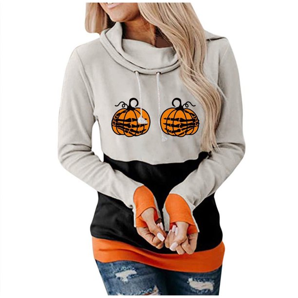 Blusa de manga larga con estampado de Halloween informal a la moda para mujer Fridja fjkfkj5034