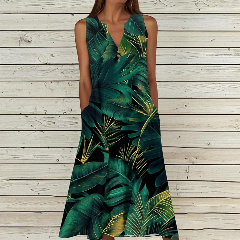polyester spandex summer dresses Ahabrexf Casual Sleeveless Summer Dress for Women, Matte Polyester Spandex Blend, Slip-On Style, Long Length, Solid Color, Home Wear, Women's, Size: