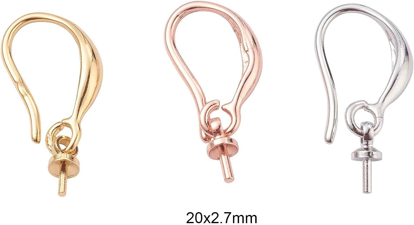 19×19mm Ear Hook, 3mm ball, Jewelry Earrings, Ear Wires, Brass